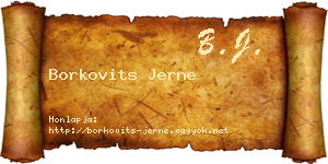 Borkovits Jerne névjegykártya